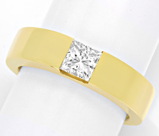 Foto 2 - Ring mit 0,8ct Princess Diamant 18K Gelbgold, S4204