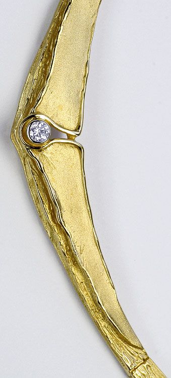 Foto 3 - Brillant-Diamant-Collier 0,10ct Brillant 14K Gelb Gold, S4334