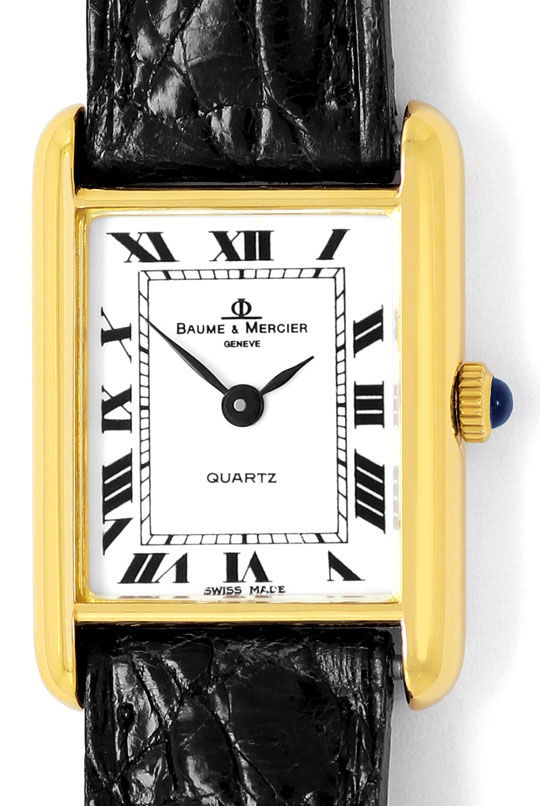 Foto 2 - Baume und Mercier Damen Uhr, 18K Gelbgold Kroko Armband, U2031